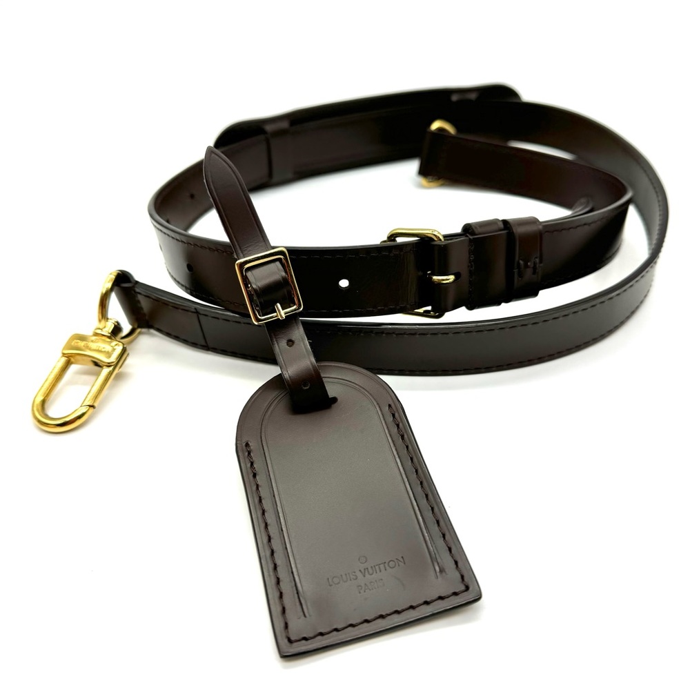 Louis Vuitton Adjustable Strap ONLY (Damier Ebene Keepall) Incls Luggage Tag
